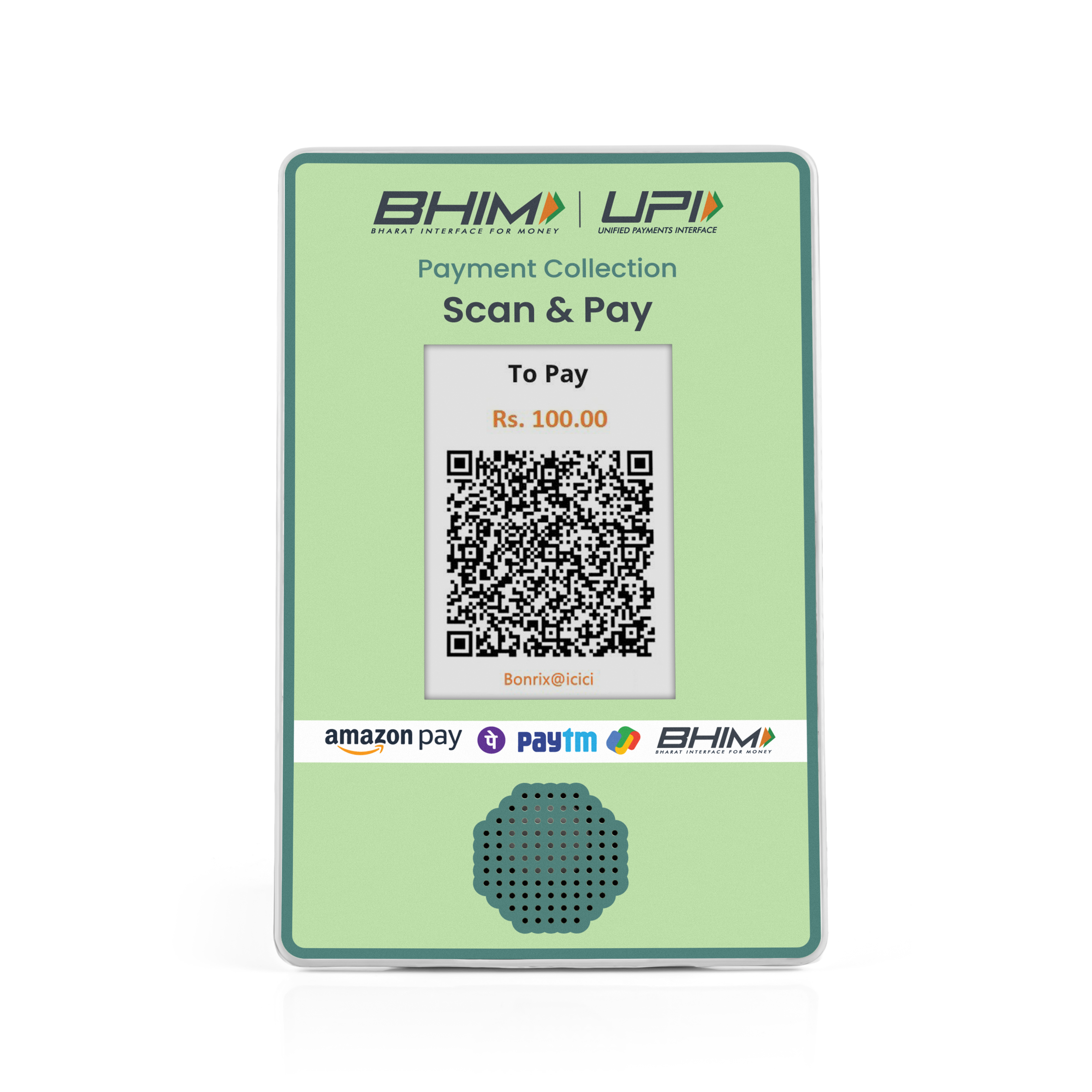 Compact digital payment display device with built-in speaker

                                                    