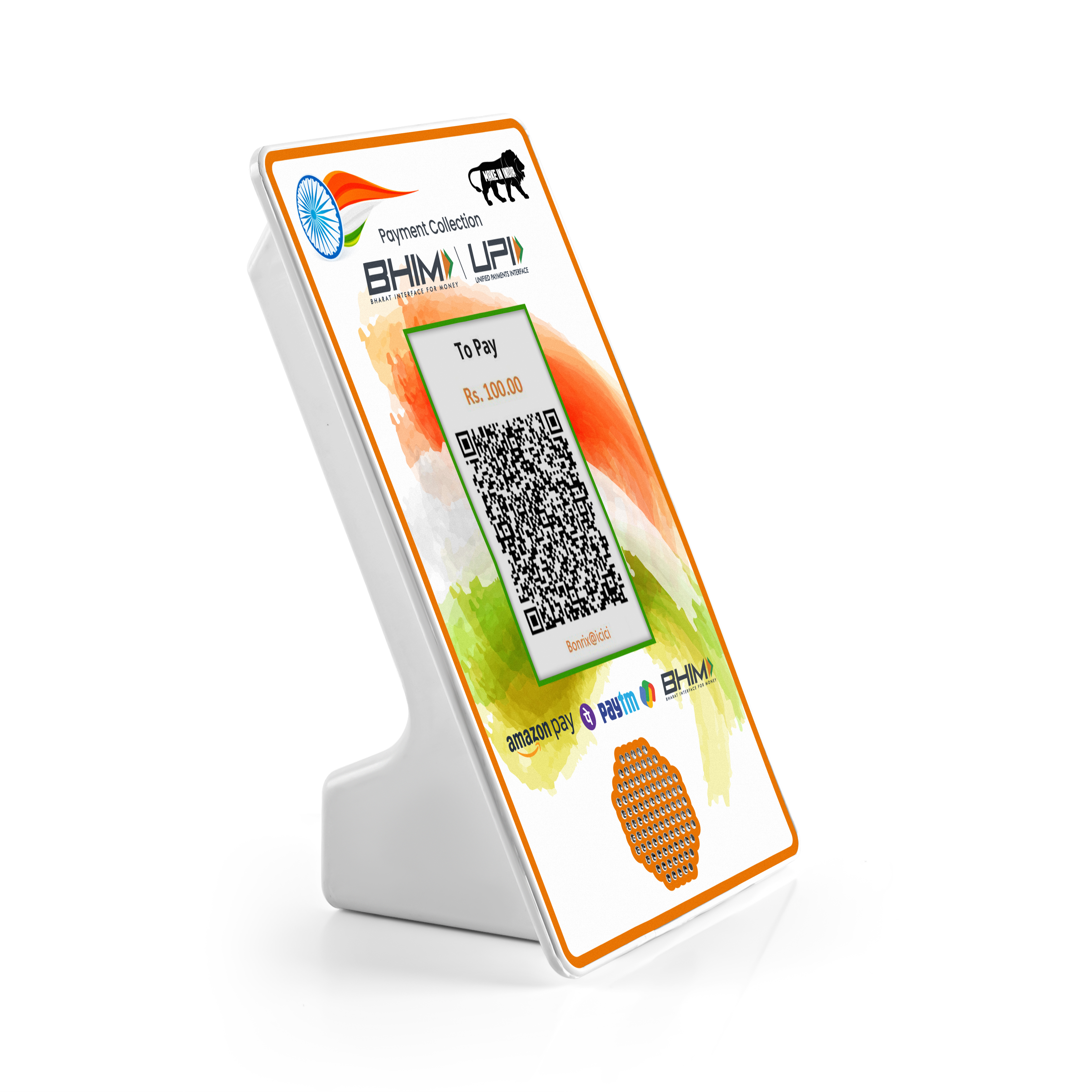 USB QR device displaying transaction on LCD