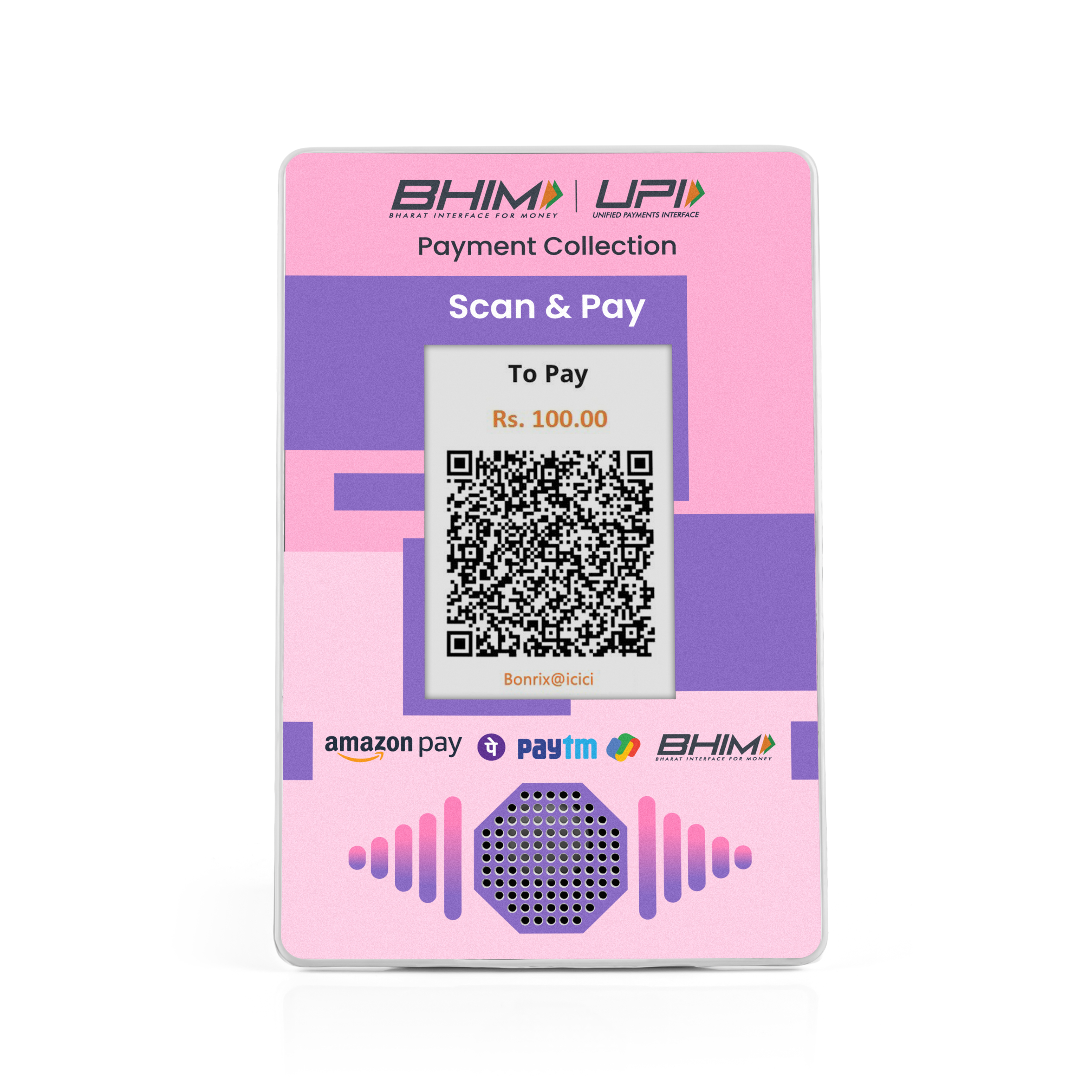 Real-time UPI transaction shown via WiFi soundbox