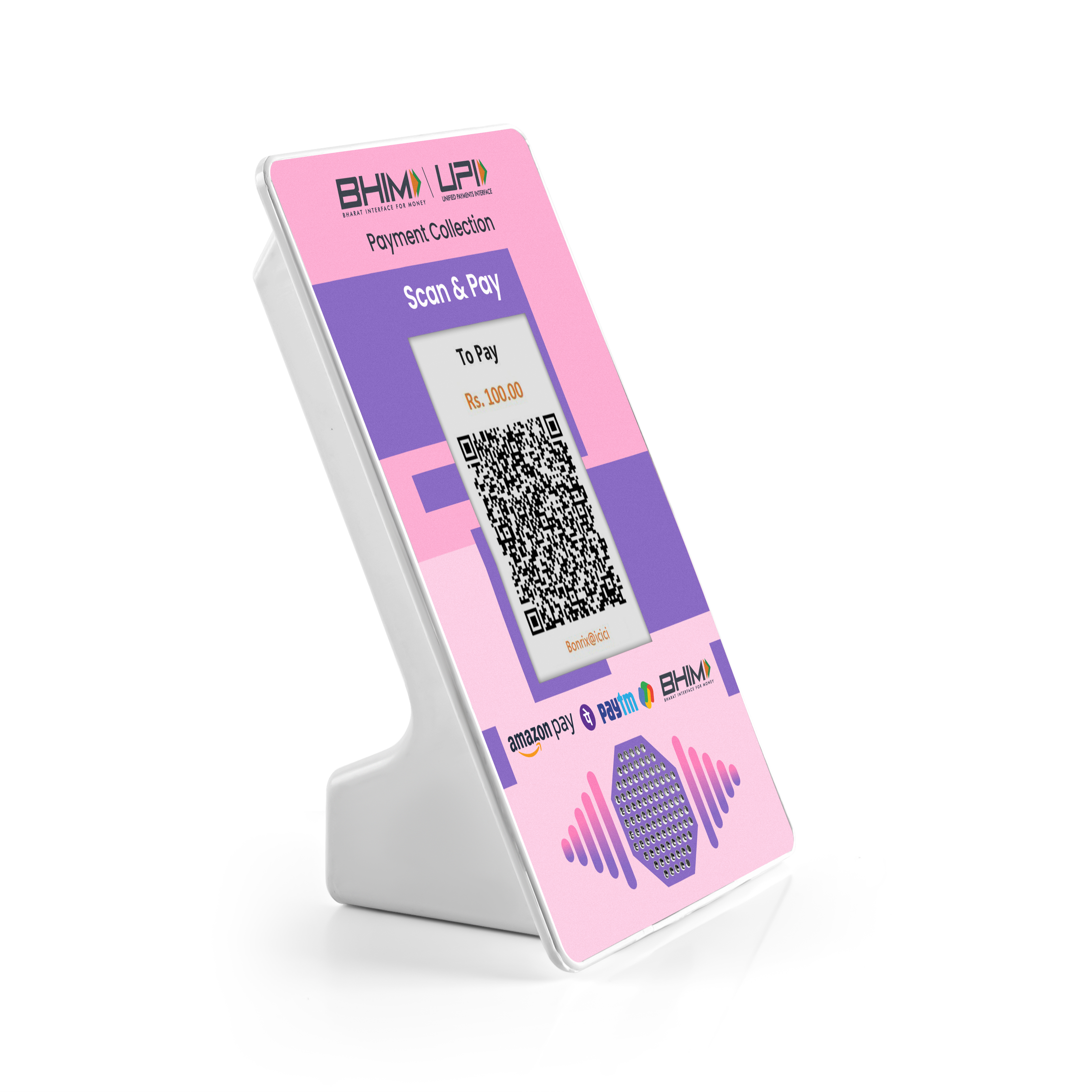 Soundbox streaming dynamic QR over WiFi network