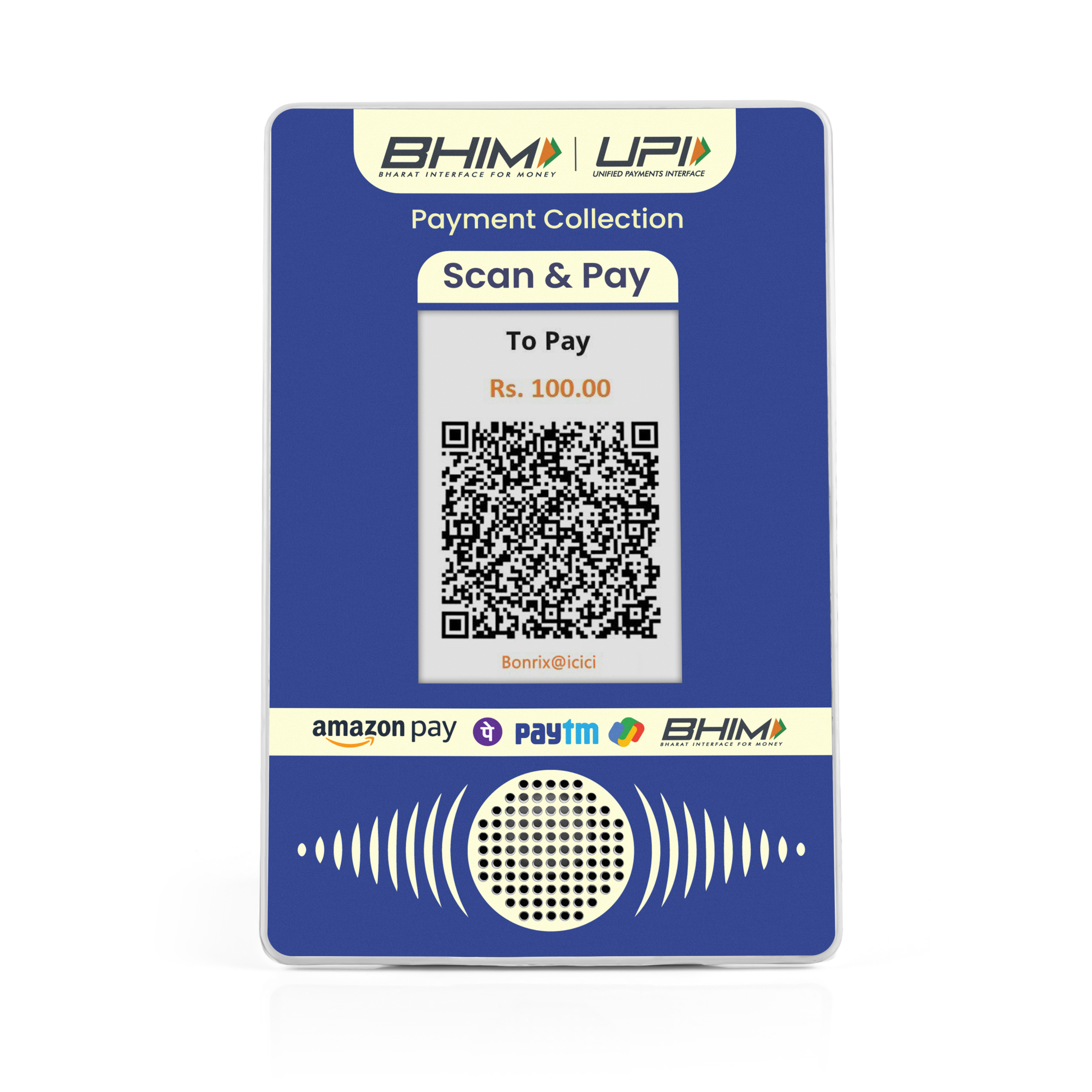 BLE soundbox connected with smartphone for UPI