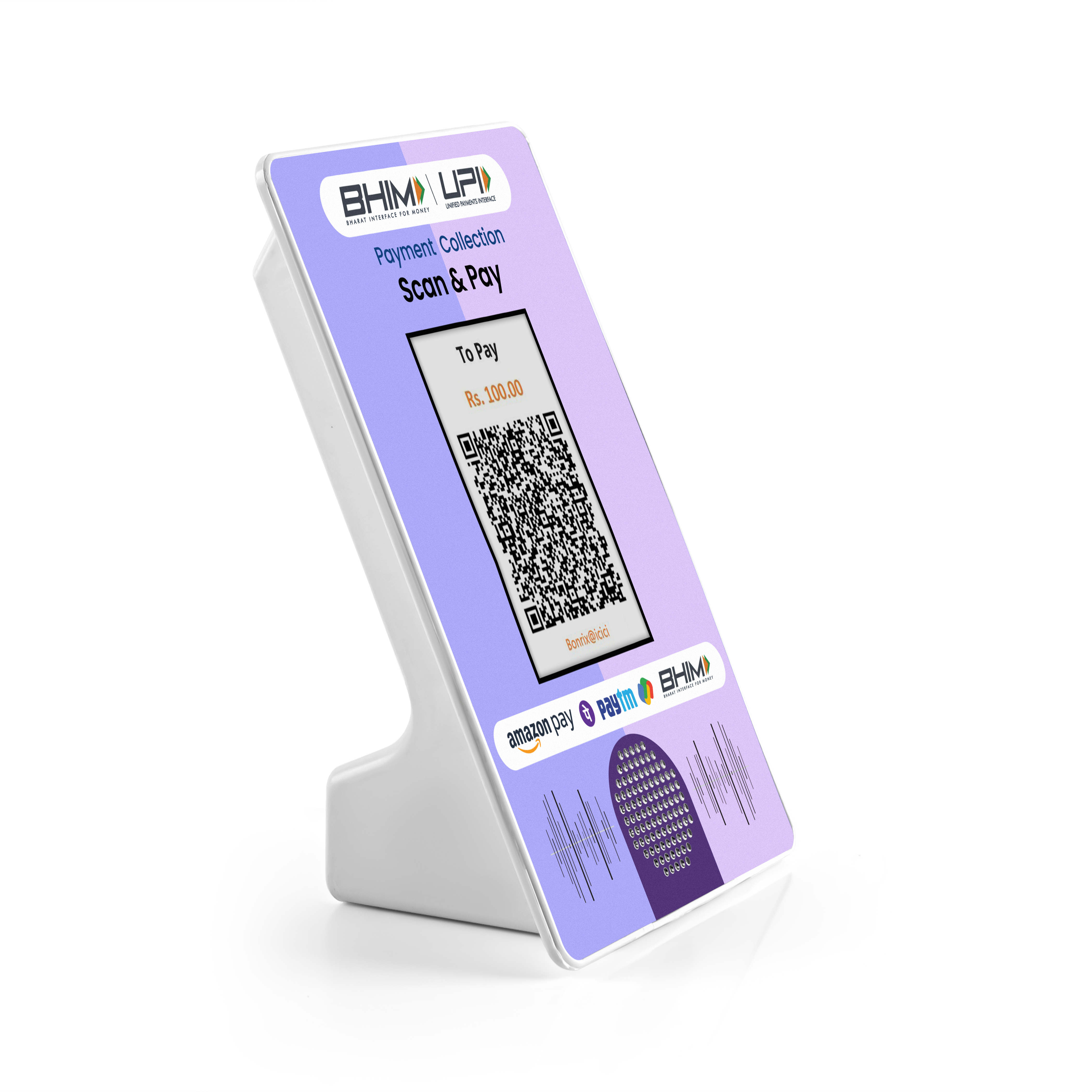 Lightweight BLE QR device with built-in speaker