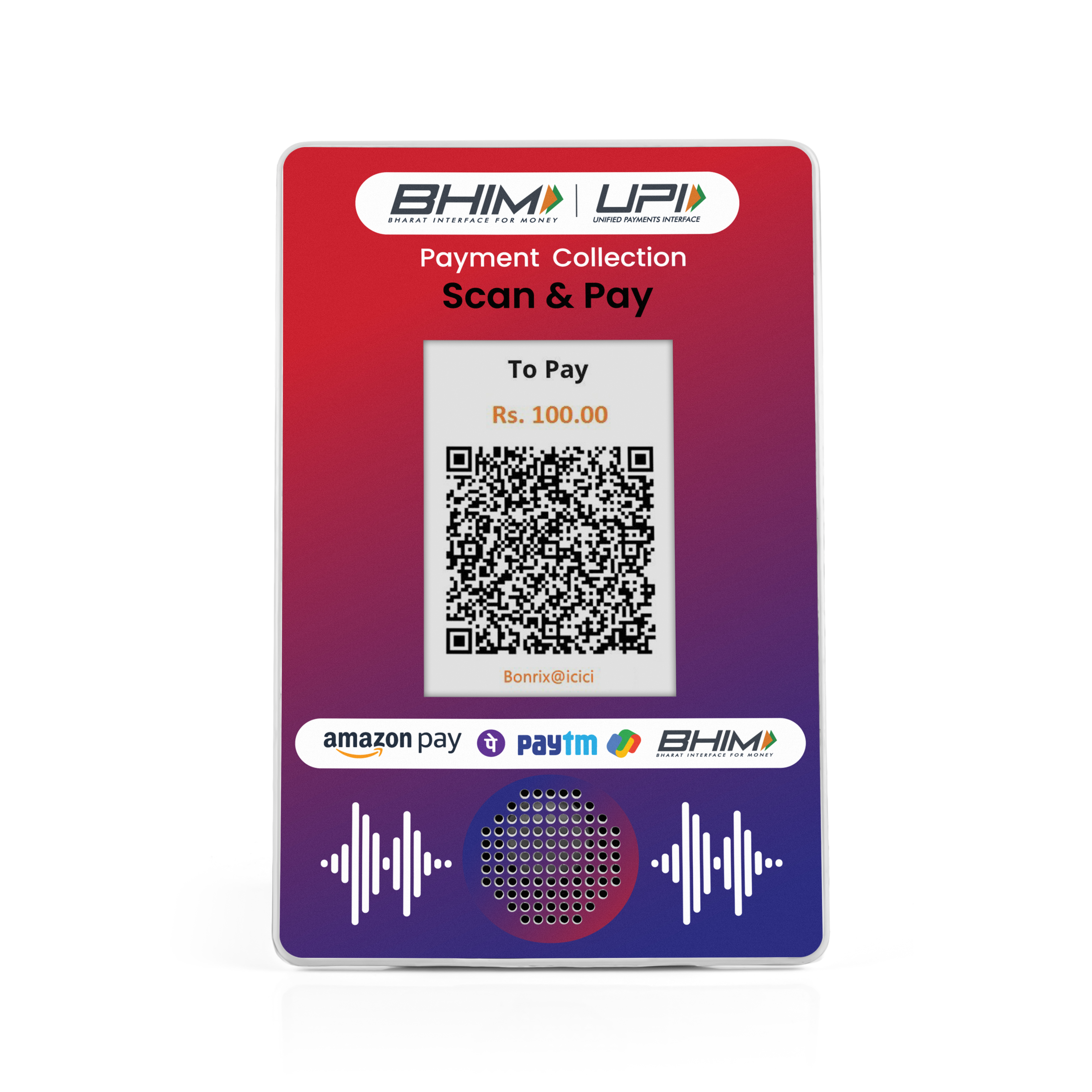 Payment QR generated via Bluetooth 5.0