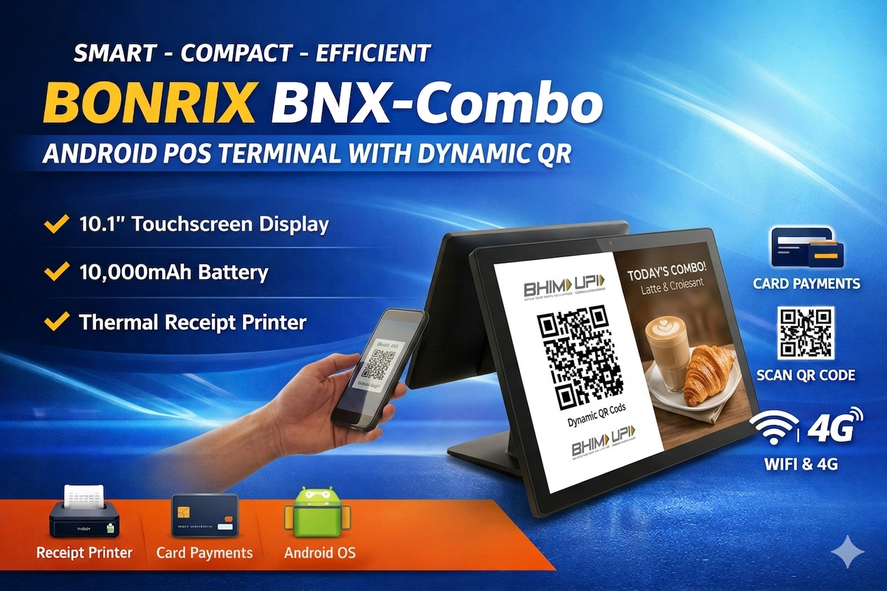 Bonrix BNX10: 10.1 Android Display for Dynamic QR UPI Payments
                                                                & Digital Signage in Retail