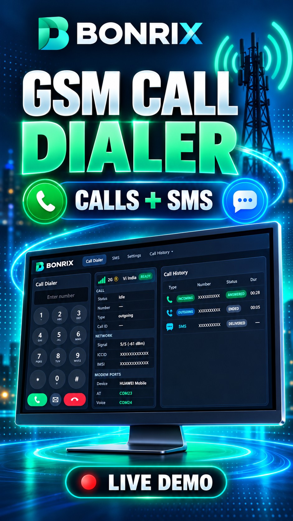 Bonrix Standalone GSM Dialer
