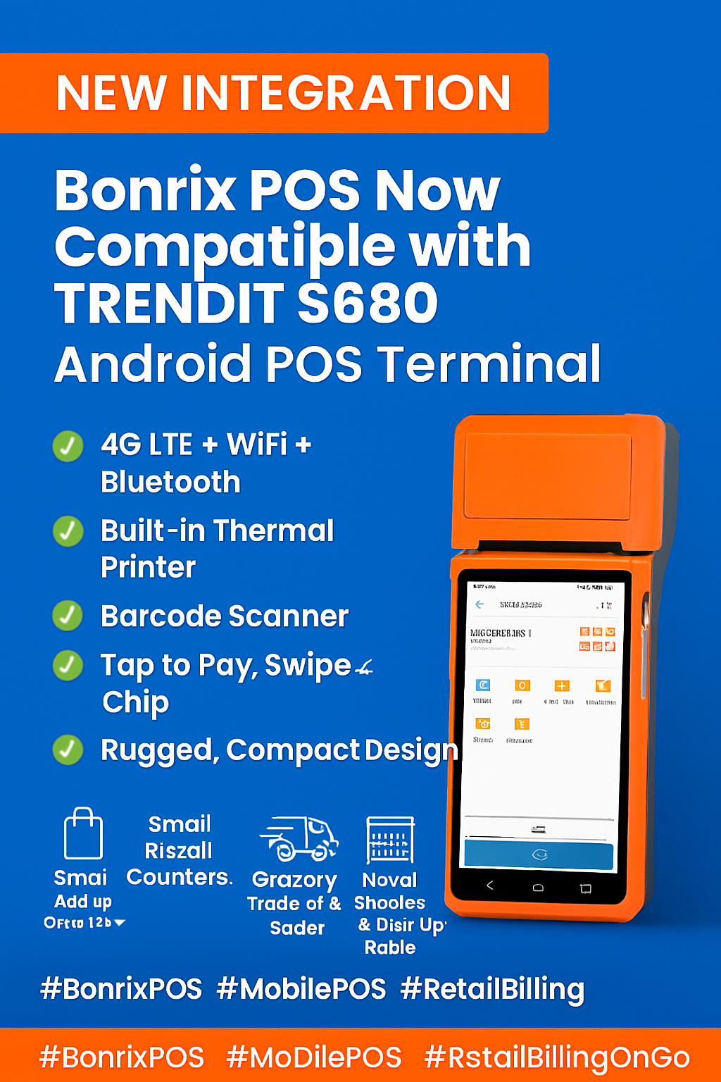 Revolutionize Retail Billing with Bonrix POS on the TRENDIT S680 Android Terminal