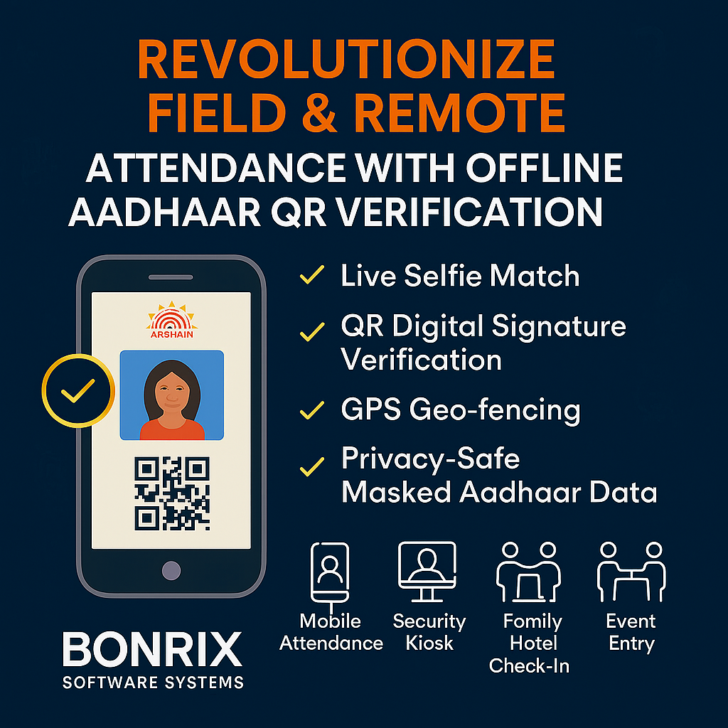 Bonrix Aadhaar QR Mobile App for Offline Attendance & Identity Verification