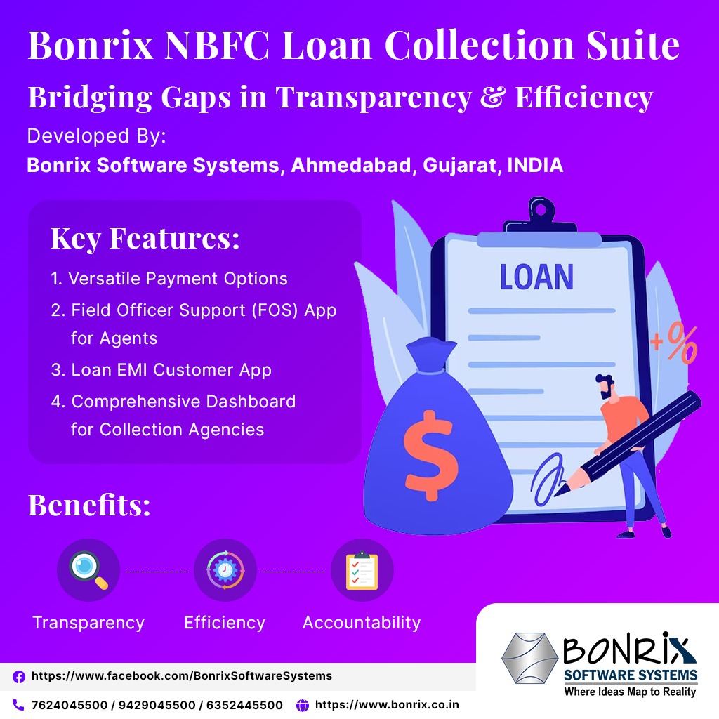 Bonrix NBFC Loan Collection Suite platform for streamlining accounting and payment collection between agencies, agents, and customers