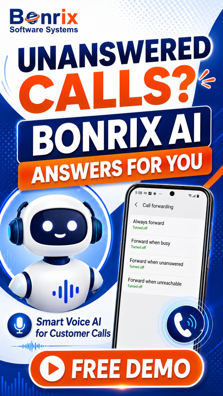 Bonrix Voice AI Agent : Turn Missed Calls into AI Conversations