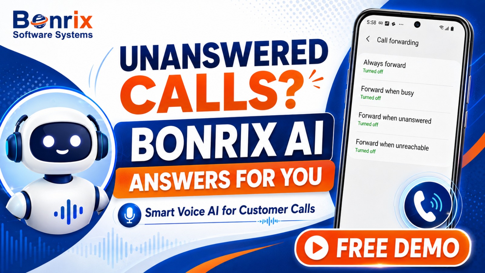 Bonrix Voice AI Agent : Turn Missed Calls into AI Conversations