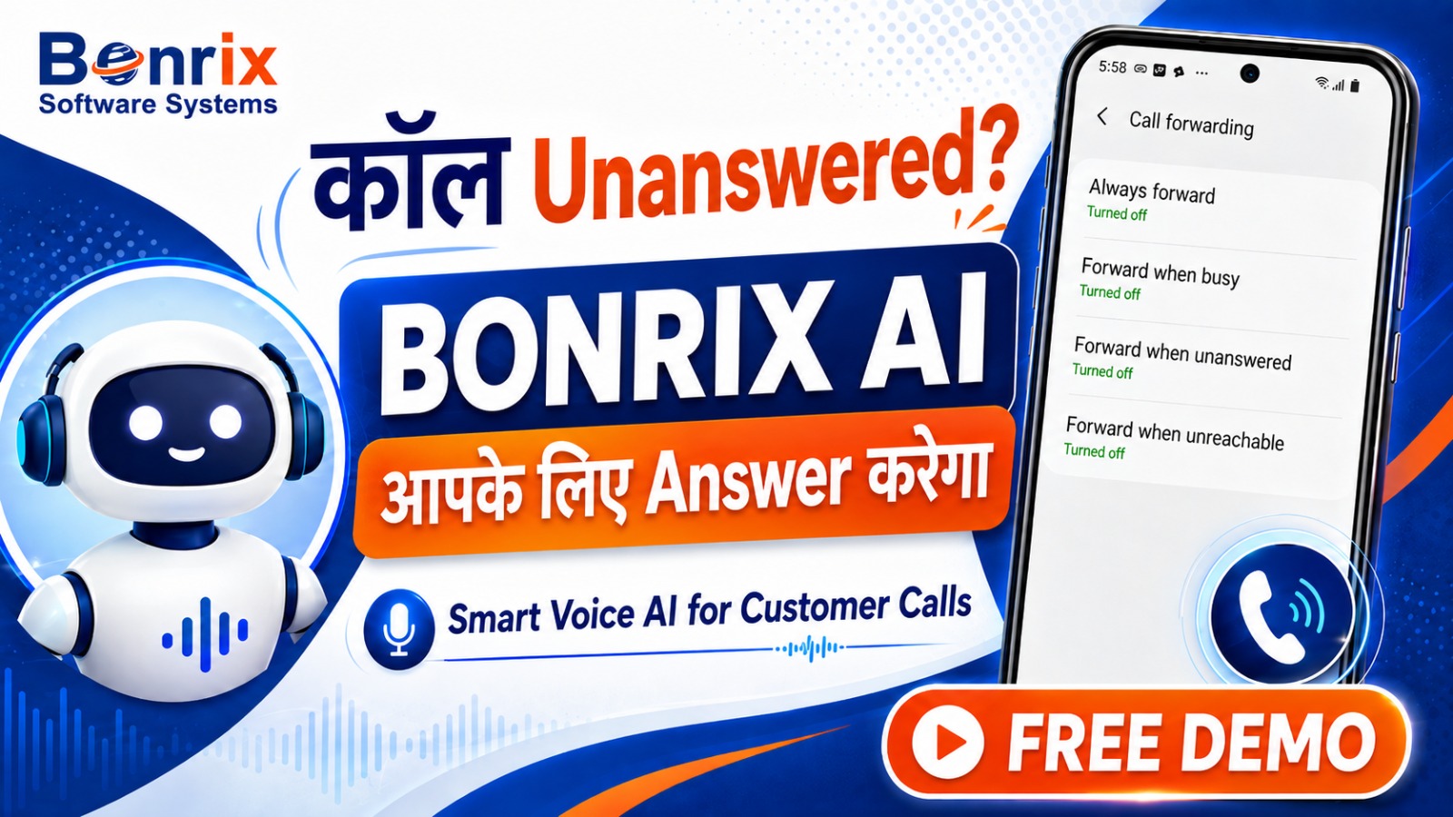 Bonrix Voice AI Agent : Turn Missed Calls into AI Conversations