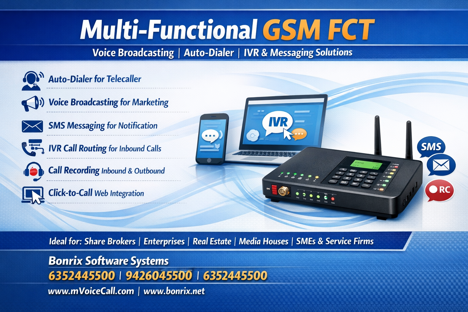 Bonrix Multi-Functional GSM FCT Hardware Device with Features