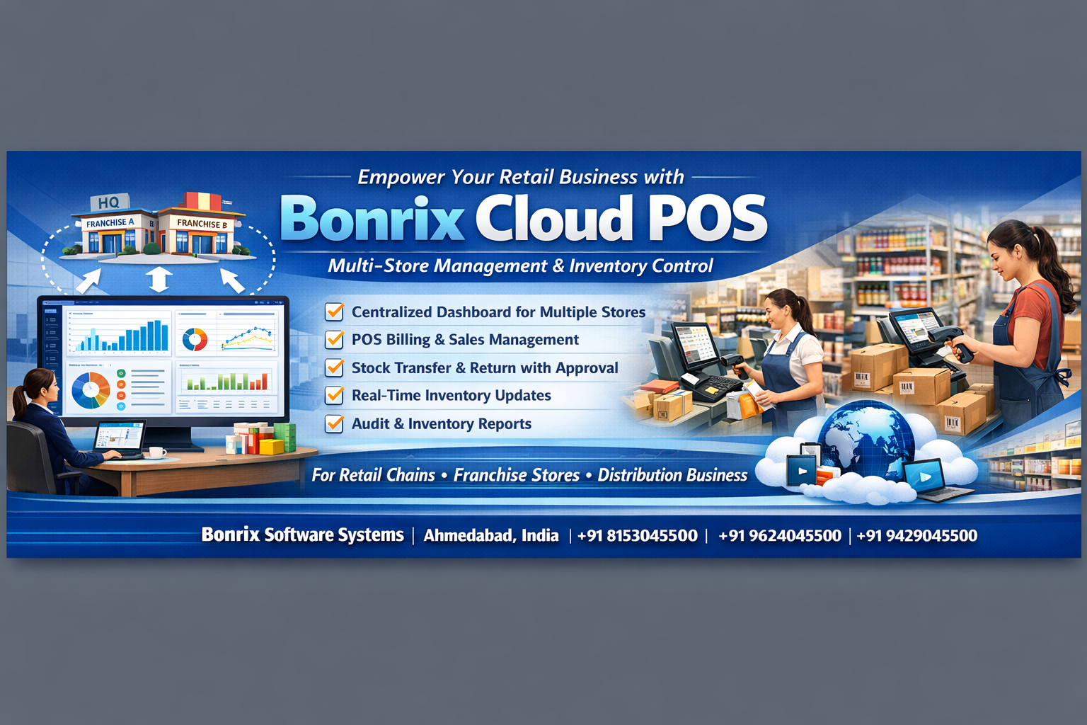 Bonrix Cloud POS Centralized Dashboard – Multi-Store Stock Transfer, Approval Workflow & Real-Time Inventory