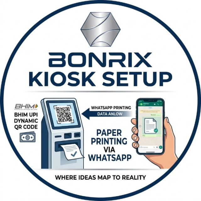 Bonrix WhatsApp Document Printing Kiosk with BHIM UPI Payment